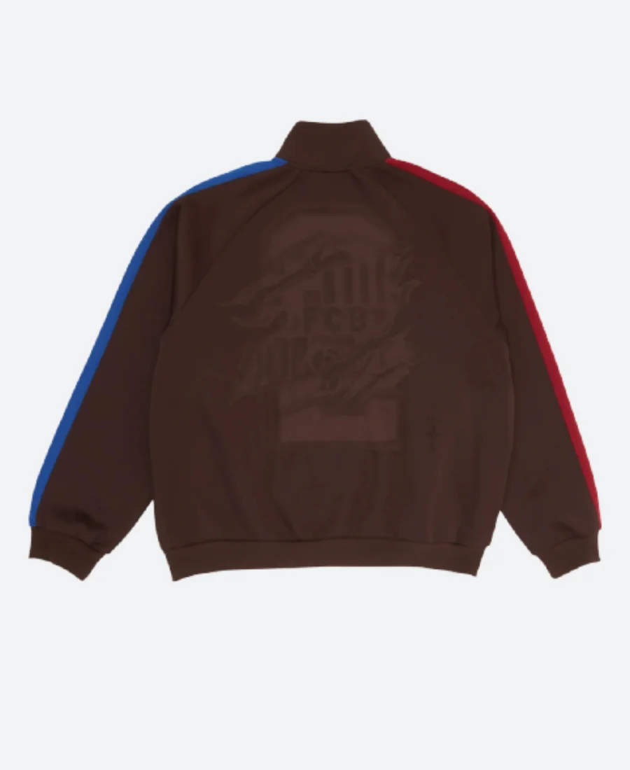FCB Barca Retro Zip Anthem Jacket Back Image