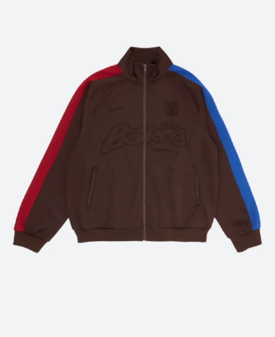 FCB Barca Retro Zip Anthem Jacket Back Image