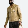 Finals Game 3 Jaylen Brown Leather Jacket Back Image