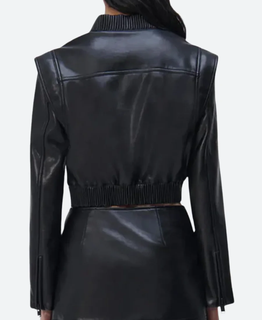Found S02 Gabi Mosely Leather Jacket Back Image