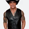 GQ Men Of The Year Dwayne Johnson Leather Vest Front Image