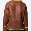 Gossip Girl Julien Calloway Shearling Leather Jacket BAck Image