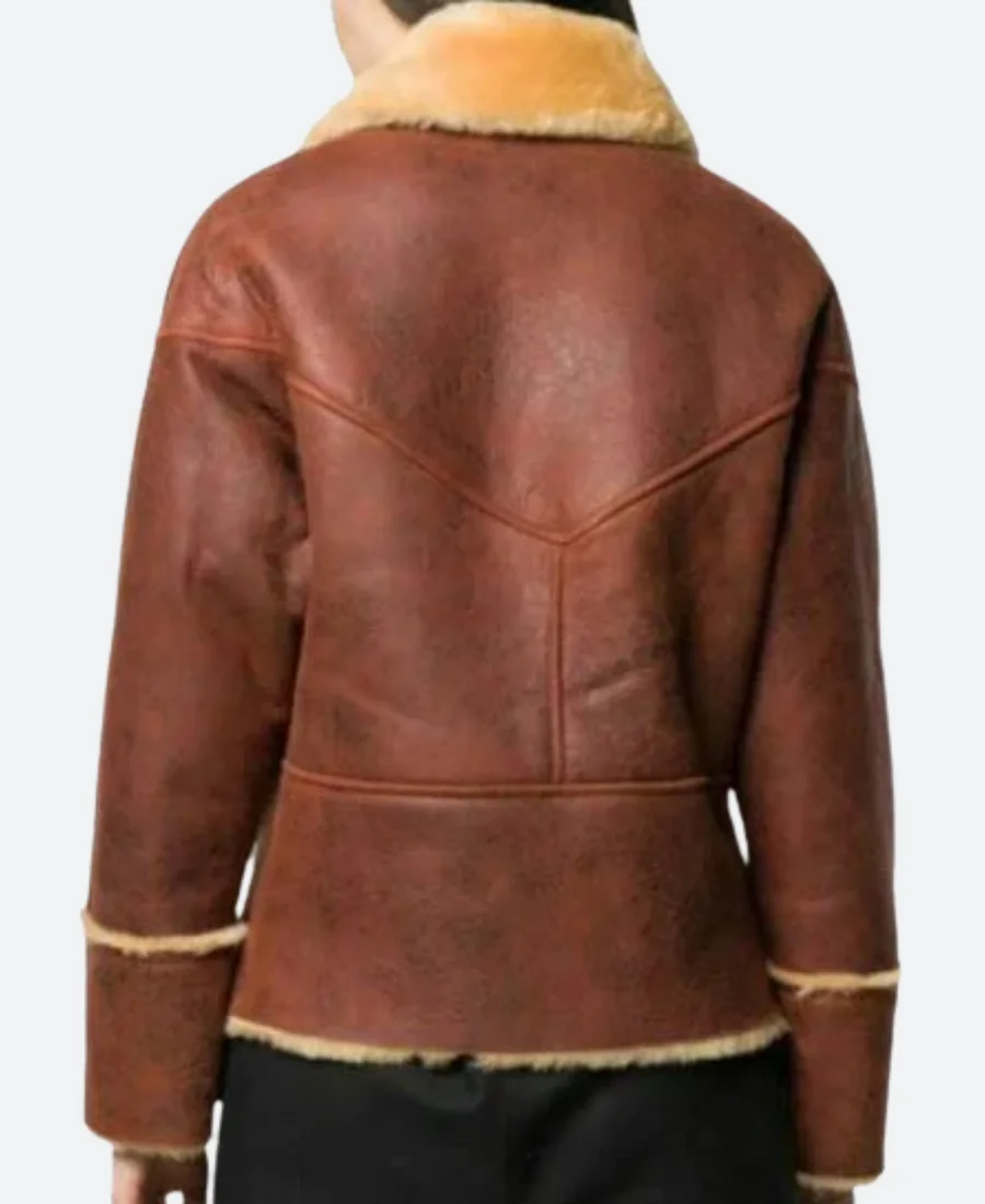 Gossip Girl Julien Calloway Shearling Leather Jacket BAck Image