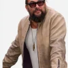 Jason Momoa NYC 2025 Brown Leather Jacket
