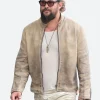 Jason Momoa NYC 2025 Brown Leather Jacket Front Image