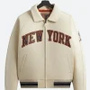 Kith & Avirex New York Knicks Leather Jacket Front Image