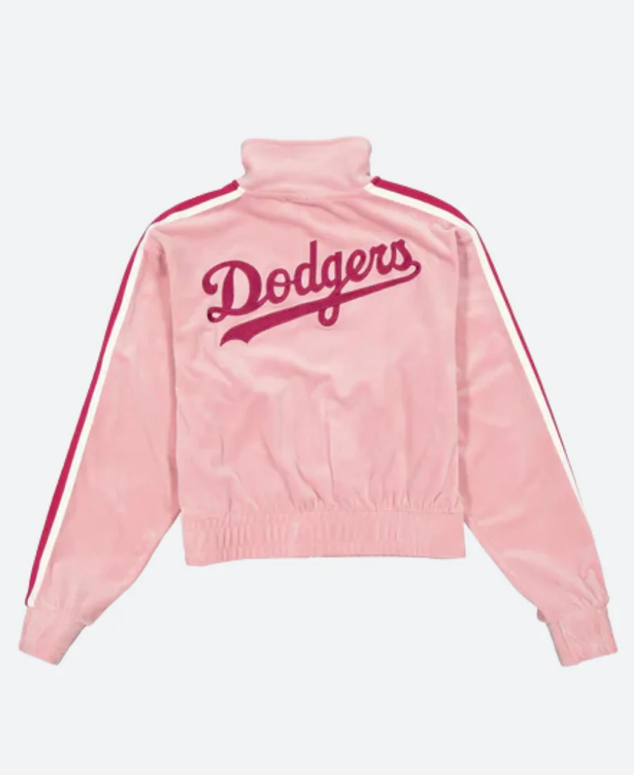 LA Dodgers Pink Track Jacket Back Image