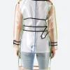 Lily Collins Emily in Paris Emily Cooper Transparent PVC Coat Back