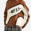 MF19 Biker Leather Jacket Front Image.