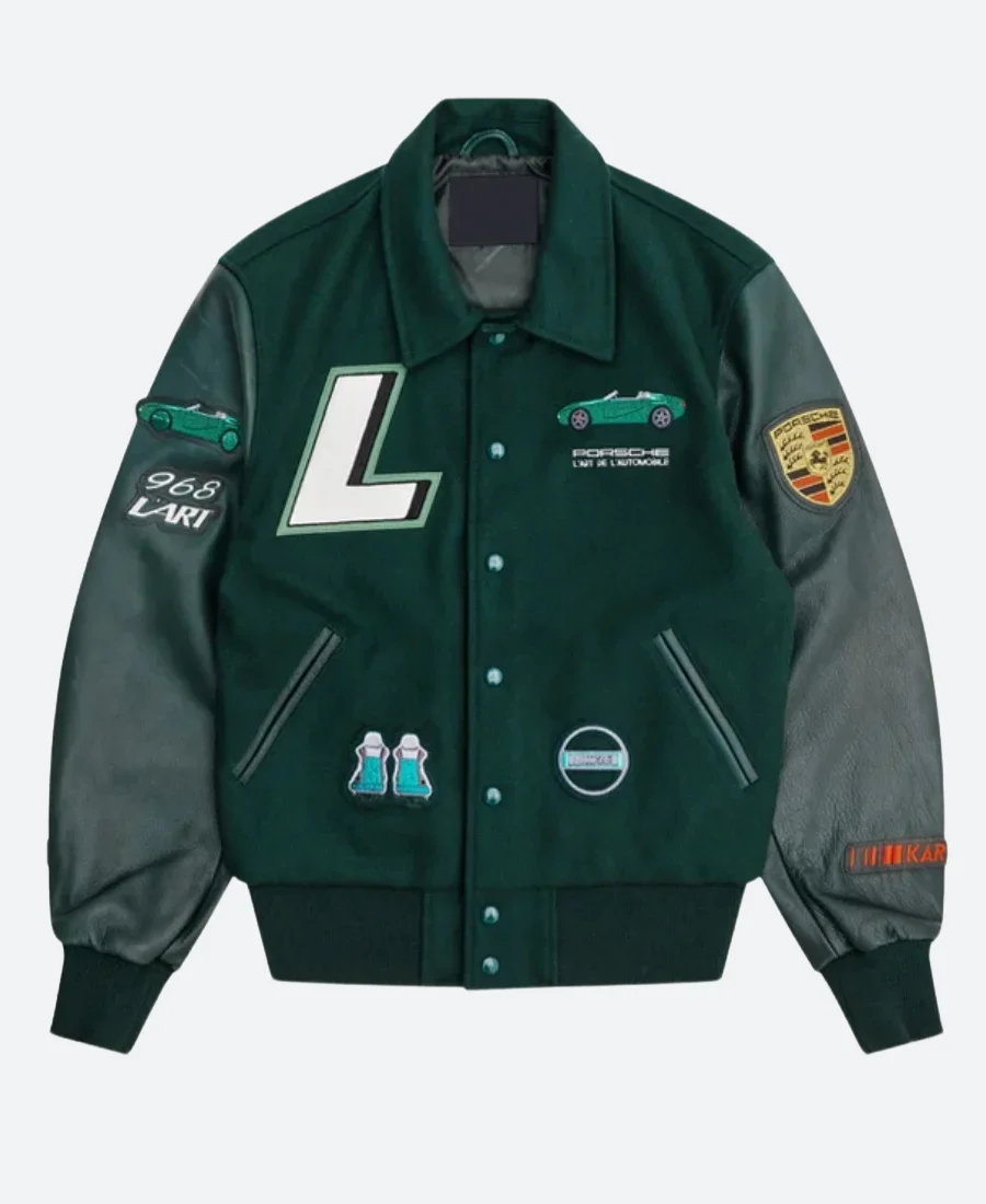 Maya Jama Varsity Jacket Front Image