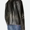Mens Diesel Distressed Black Leather Jacket