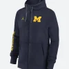 Michigan Wolverines Jim Harbaugh Zipper Hoodie Front Image