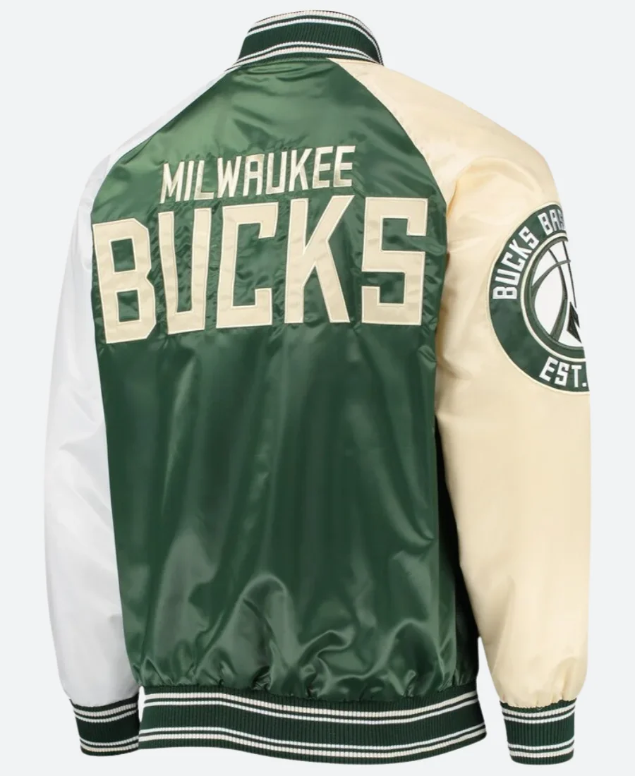Milwaukee Bucks Varsity Jacket Back Image