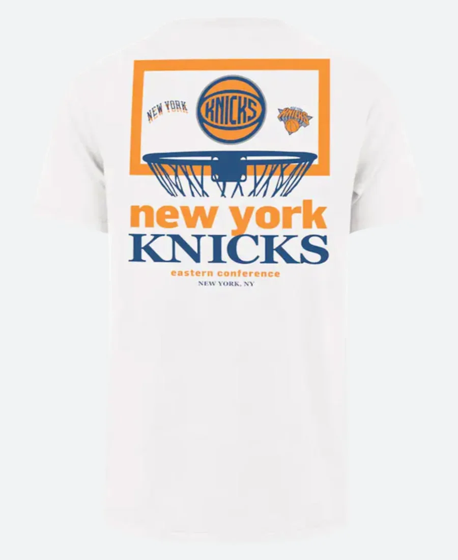 New York Knicks 47 White City T Shirt Back Image