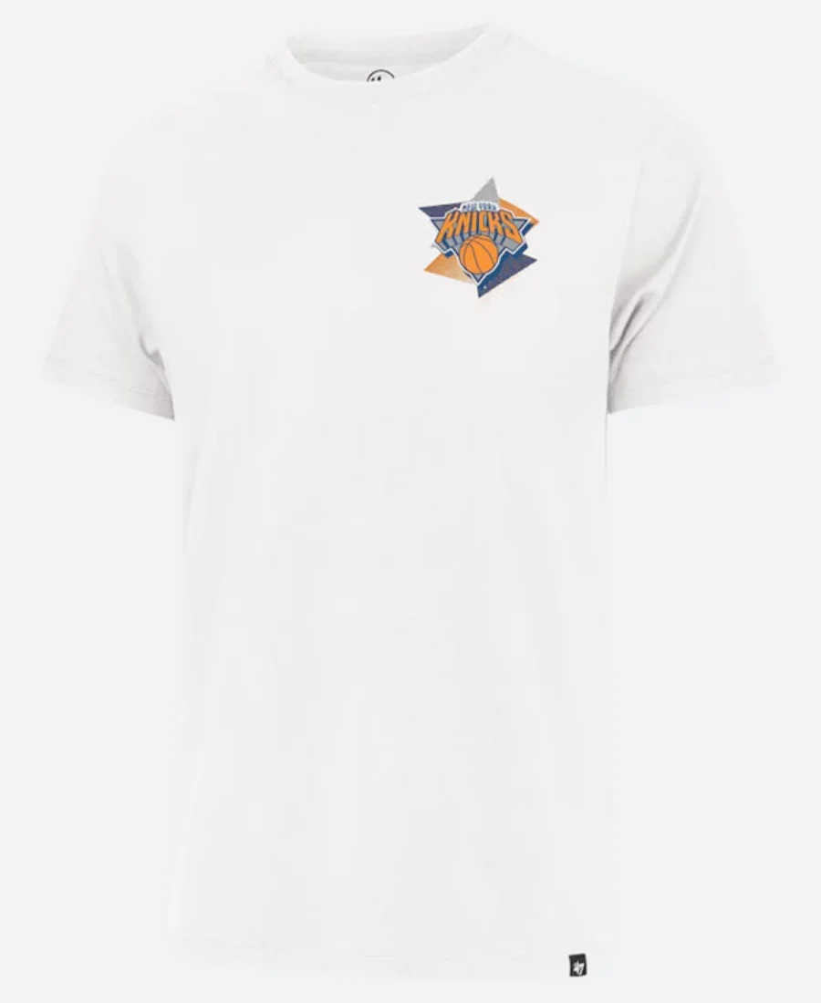 New York Knicks 47 White City T Shirt Front Image