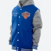 New York Knicks New Era Hooded Varsity Jacket Front Image