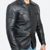 No Good Deed 2024 Mikey Leather Jacket Side Image