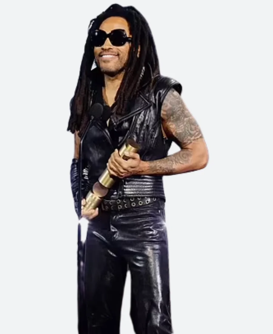 People's Choice Awards 2024 Lenny Kravitz Leather Vest Front Image