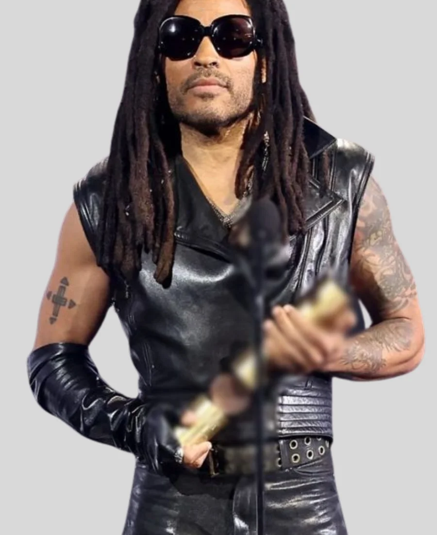 People's Choice Awards 2024 Lenny Kravitz Leather Vest Front Image