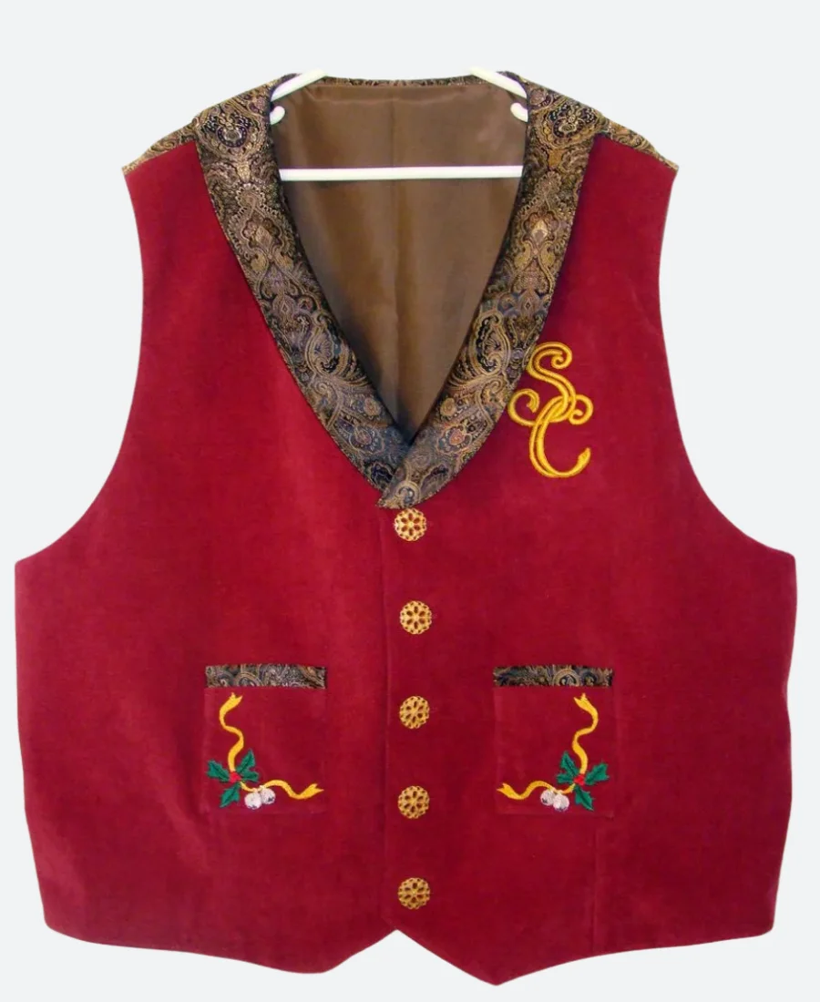 Santa Claus Suede Vest Front Image