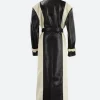 Selena Gomez Leather Trench Coat BAck IKmage