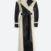 Selena Gomez Leather Trench Coat Front Image