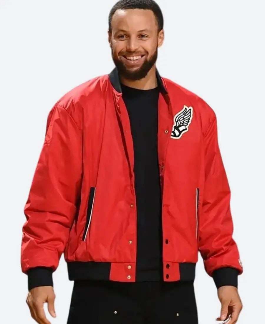 Steph Curry Red Bomber Jacket