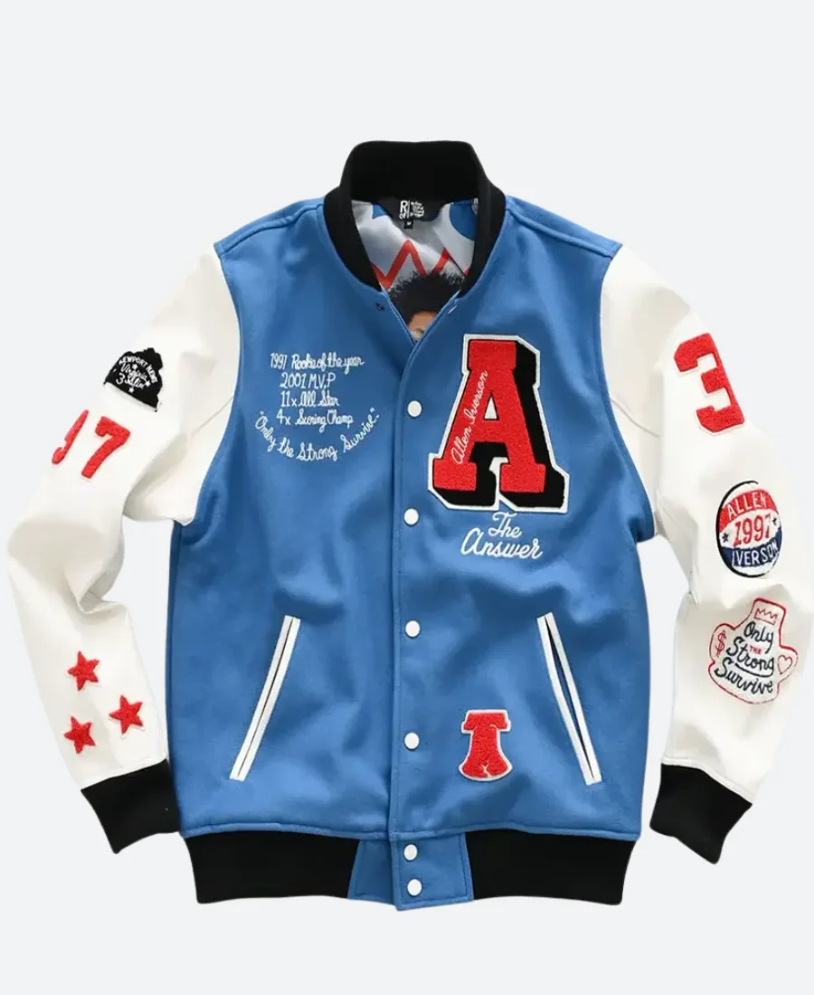 NY Bradley Cooper The Answer Letterman Basketball Varsity Jacket Front Image