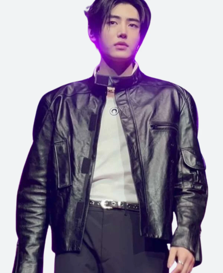 Sunghoon Biker Leather Jacket Actor Image