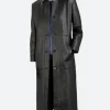 The Outrun 2024 Rona Leather Trench Coat Front Image