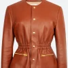 The Tonight Show Millie Bobby Leather Jacket Front Image
