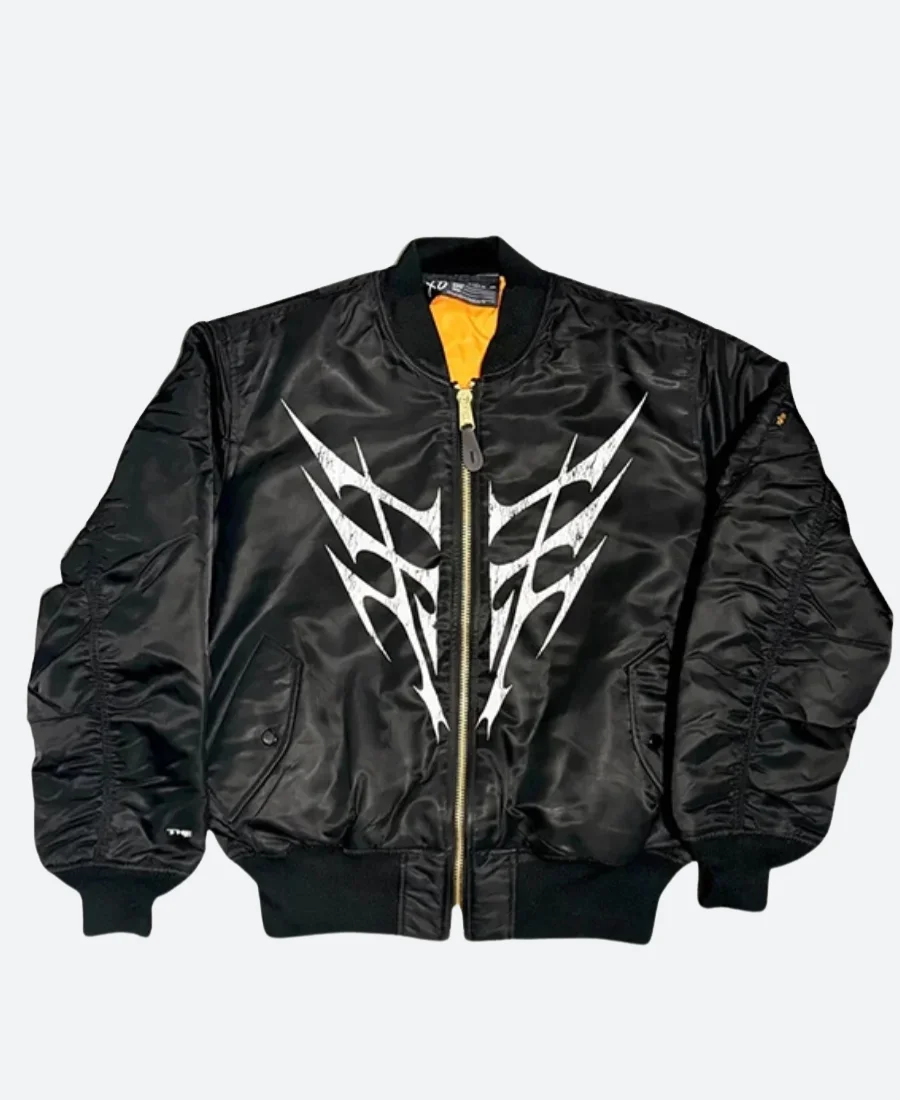 The Weeknd X Alpha Industries The End Bomber Jacket Front IMage