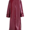 Today Show Dylan Dreyer leather Trench Coat Back Image