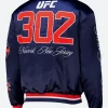 UFC 302 New Jersey Coaches Varsity Jacket BAck Image