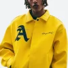 AFGK Ferrari Leather Jacket Yellow Actor Image