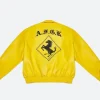 AFGK Ferrari Leather Jacket Yeloow Back Image