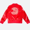 Atlanta Hawks 2025 Red Varsity Jacket Back Image