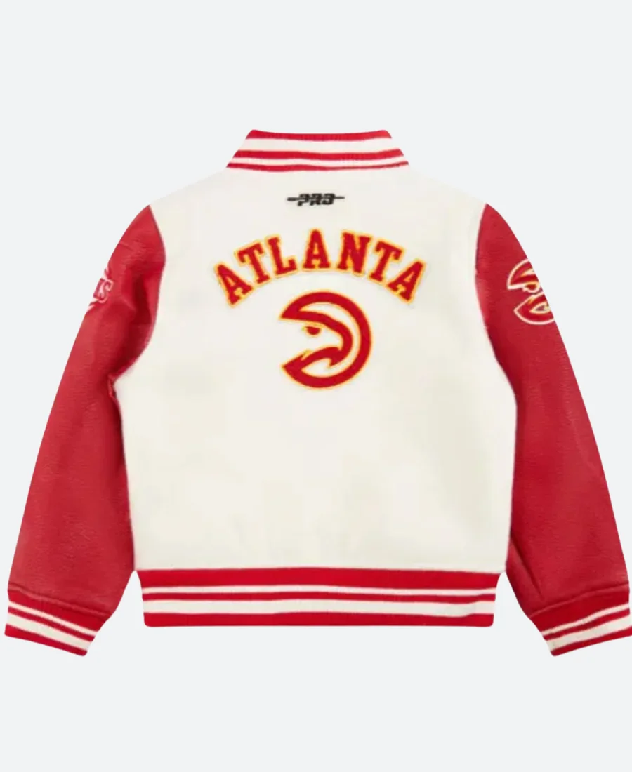 Atlanta Hawks 2025 Red & White Varsity Jacket Back Image