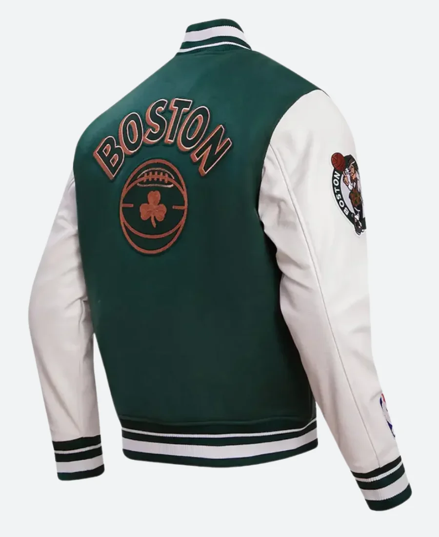 Boston Celtics Varsity Jacket Back Immage