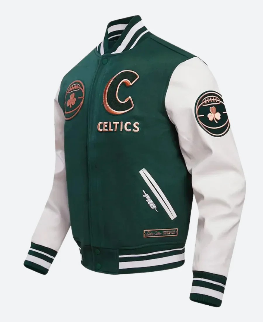 Boston Celtics Varsity Jacket Front Image