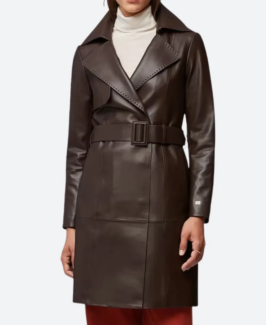 Canary Black Avery Graves Leather Coat Front Image