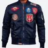 Men Top Gun MA-1 Bomber Jacket Blue Image