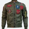 Men Top Gun MA-1 Bomber Jacket Green Image