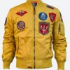 Men Top Gun MA-1 Bomber Jacket Yellow Image