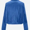 The Voice S27 Hailey Wright Fringe Leather Jacket Back Image