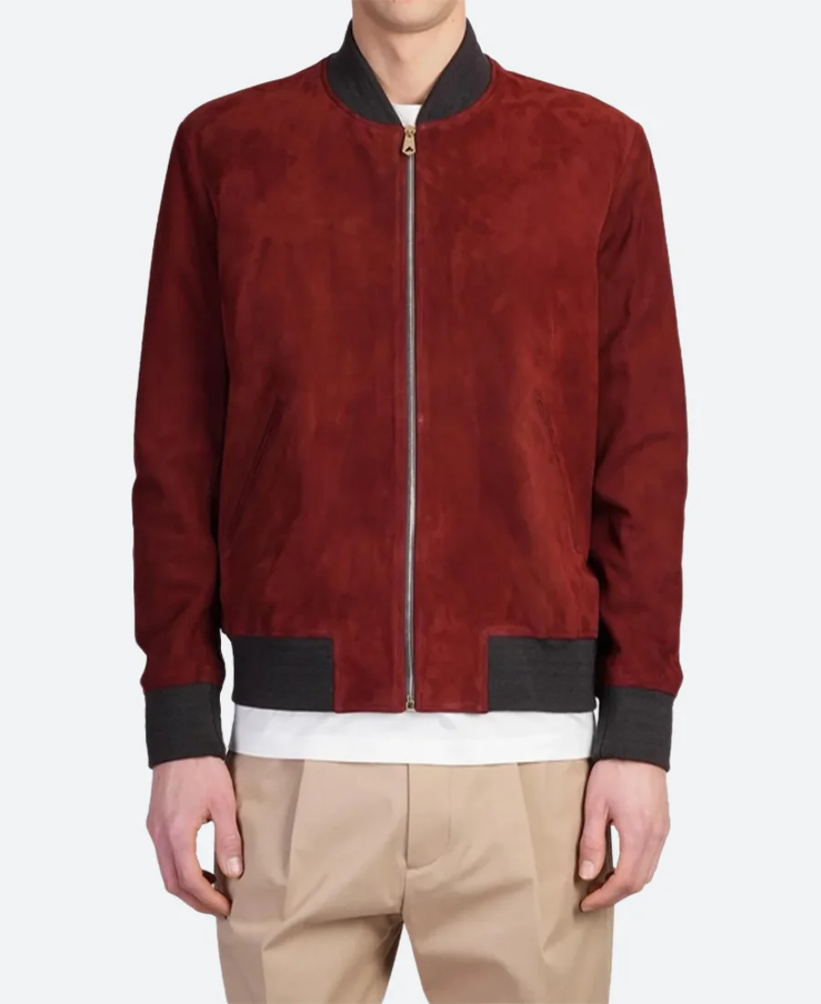 The Voice S27 Michael Buble Suede Leather Jacket Front Image