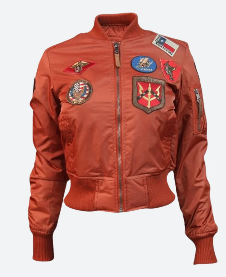 Women Top Gun MA-1 Bomber Jacket Red Image
