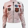Women Top Gun MA-1 Bomber Jacket White Image