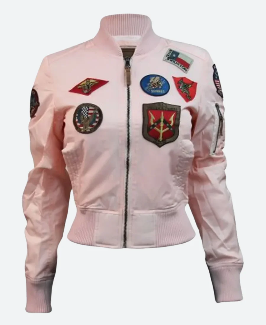 Women Top Gun MA-1 Bomber Jacket White Image