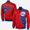 76ers Philadelphia Bomber Jacket Front & Back Image